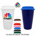 10 Oz. Cobalt Blue Double Wall Ceramic Tumbler - 4 Color Process